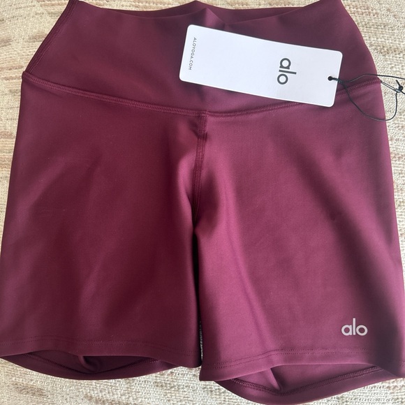 ALO Yoga Pants - ALO Yoga Women's Deep Red Athletic Shorts